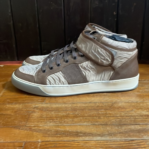 Lanvin mocha brown high-top sneakers, size 10 - Picture 5 of 12